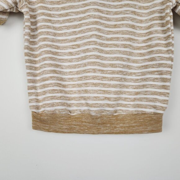 Universal Thread Size XS Striped Short Sleeve Stretch Cotton Blend Top Sweater - Picture 3 of 6